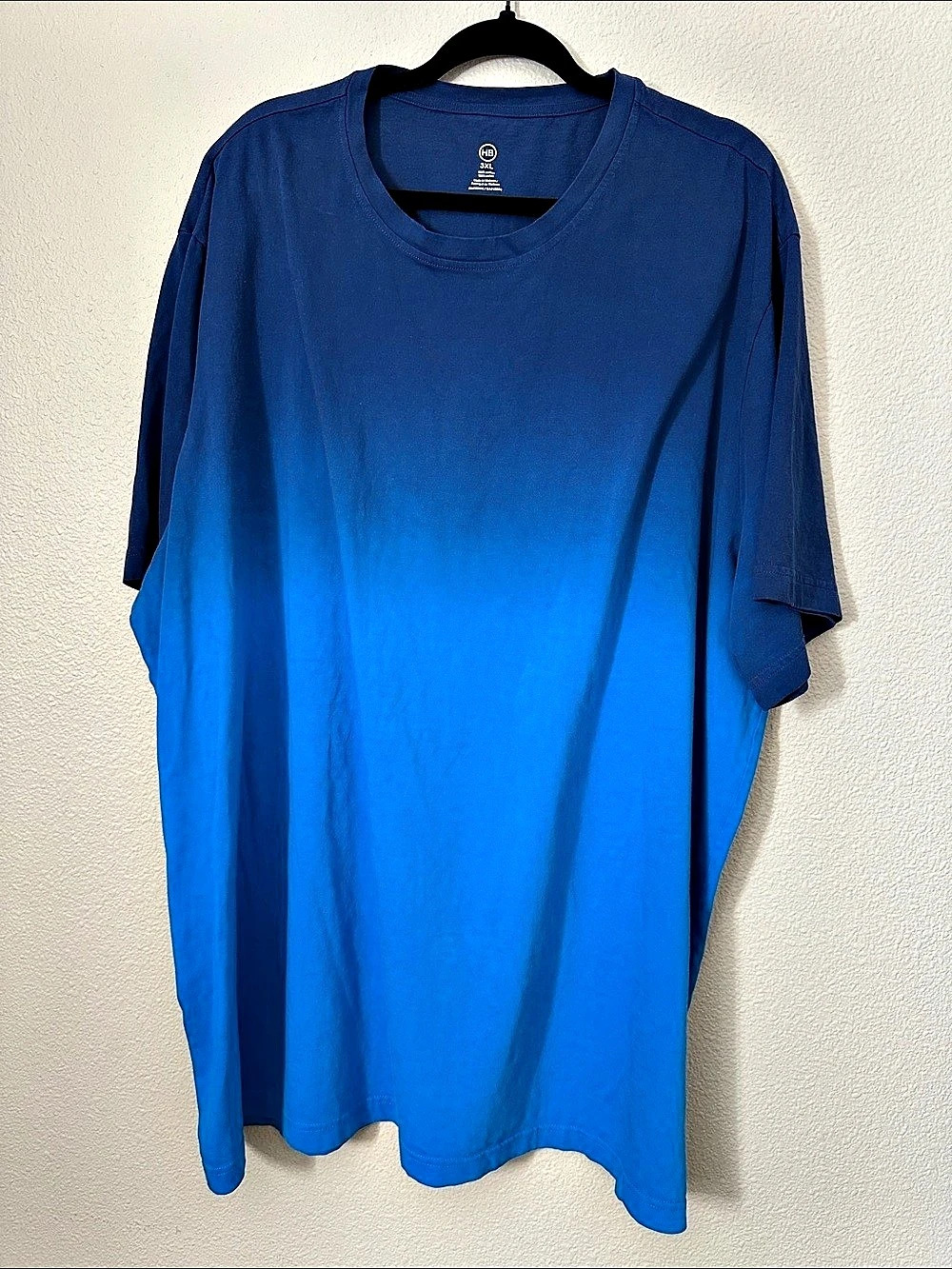 Harbor Bay DXL Men's Cotton Tee Ombre Blue 3XL Like New Unworn Washed Once